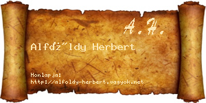 Alföldy Herbert névjegykártya
